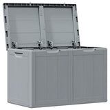 Garden Storage Box 180L Grey PP Wood Look 151234