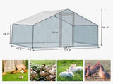 6.5 x 10 ft Large Metal Chicken Coop, Walk-in Poultry Cage Chicken Hen Run House with Waterproof 08931110