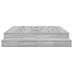 Storage Bed Frame with Drawer Grey sonoma 236.5 x 200 x 31.5 cm 3335626