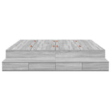 Storage Bed Frame with Drawer Grey sonoma 236.5 x 200 x 31.5 cm 3335626