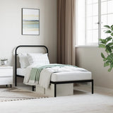 Metal Bed Frame without Mattress with Headboard Black 90x190cm 352570