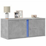 TV Wall Cabinet with LED Lights Concrete Grey 80x31x35 cm 852260