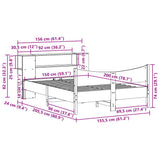 Bed Frame without Mattress Wax Brown 150x200 cm King Size Solid Wood Pine 3323298