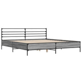 Bed Frame without Mattress Grey Sonoma 180x200 cm Super King 3280060