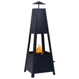 ZNTS Fire Pit Black 35x35x99 cm Steel 46648