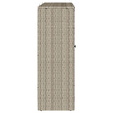 Storage Cabinet with Shelf Light Grey 100 x 36 x 102 cm Rattan 4103825