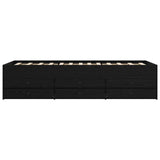 Bed Frame with Storage Black Oak 80 x 200 cm Engineered Wood 3429651