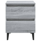Bed Cabinet with Metal Legs Grey Sonoma 40x35x50 cm 813130