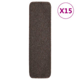Anti Slip Stair Mats 15 pcs 75x20 cm Brown Rectangular 340401