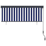 Outdoor Roller Blind 160x250 cm Blue and White 145973