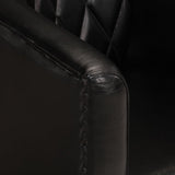 Tub Chair Black Real Leather 359639