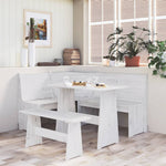 3 Piece Dining Set REINE White Solid Wood Pine 3096568
