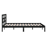 Bed Frame without Mattress Black King Size Solid Wood 3101227