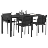 Outdoor Furniture Set 5 pcs Black and Anthracite Textilene 3422881