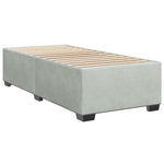 ZNTS Box Spring Bed with Mattress Light Grey 90x200 cm Velvet 3286216