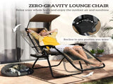 Zero Gravity Lounger Chair Set of 2, Folding Reclining Patio Chair with Shade Cover, Cup Holder, T3398P325098