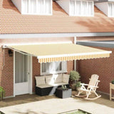 Retractable Awning Yellow and White 400 x 300 cm 3330495