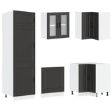 ZNTS 14 Piece Kitchen Cabinet Set Porto Black Engineered Wood 3314992