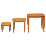 Nesting Side Tables 3 pcs Natural Solid Mahogany Wood 42009927