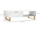 Elegant Marble Effect Storage Coffee Table - White T3398P328273