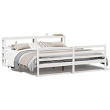 Bed Frame without Mattress White 200x200 cm Solid Wood Pine 3305835