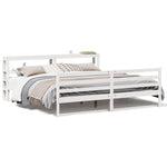 Bed Frame without Mattress White 200x200 cm Solid Wood Pine 3305835