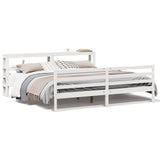 Bed Frame without Mattress White 200x200 cm Solid Wood Pine 3305835