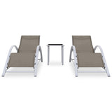 Sun Lounger Taupe Textilene, Aluminium, Steel Standard 310538