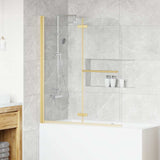 Shower Enclosure Transparent and Gold 120 x 140 cm 42018539