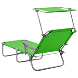 Outdoor Sunbed Green Powder-coated steel and fabric 310335