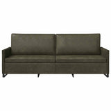 3 Seater Sofa Army Green 220 x 81 x 82 cm Faux Suede Fabric 42041006