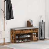 Shoe Bench Smoked Oak 102x30.5x45 cm Engineered Wood 859140