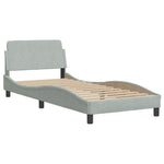 ZNTS Bed with Mattress Light Grey Single Velvet 3208487