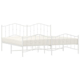 Metal Bed Frame without Mattress with Footboard White 200x200cm 373863