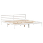 Bed Frame without Mattress White 200x200 cm Solid Wood Pine 3305835