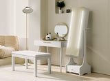 Jewellery Cabinet, Full Length Mirror with Storage, Free Standing Mirror with LED Lights, Hooks, T3398P340957