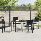 Garden Dining Set 5 pcs Black Powder-Coated Steel 3379151