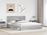 Storage Bed Grey Sonoma 150 x 200 cm Engineered Wood 3412677