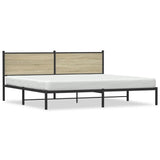 Metal Bed Frame without Mattress Sonoma Oak 200x200 cm 3301359