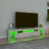 TV Cabinet with LED Lights Concrete Grey 200x36.5x40 cm 3152813