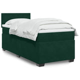 Box Spring Bed with Mattress Dark Green 90x190 cm Velvet 3286183