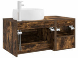 Bathroom Furniture Set 2 pcs Smoked Oak Engineered Wood 3403924