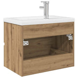 Sink Cabinet with Built-in Basin and Faucet Artisan Oak 3328932