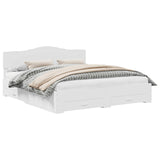Bed Frame with Headboard White 200 x 200 cm Engineered Wood 3413152