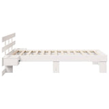 Bed Frame with Headboard White 90 x 200 cm Solid Pine Wood 872711