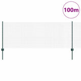 Welded Wire Fence with Posts 100 x 0.8 m PVC-Coated Steel Green 3336542