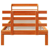 Bed Frame with Headboard without Mattress Wax Brown 100x200 cm 3306869