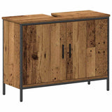 Bathroom Furniture Set with Shelf 3 pcs Brown Engineered wood 3332561