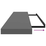 Floating Wall Shelf High Gloss Grey 120x23.5x3.8 cm MDF 323799
