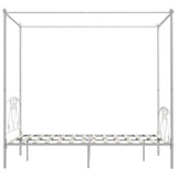 Bed Frame without Mattress with Canopy White 160x200 cm Metal 284430